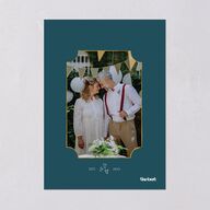 Vintage Bow Frame Holiday Cards Deep Lake Signature Blank