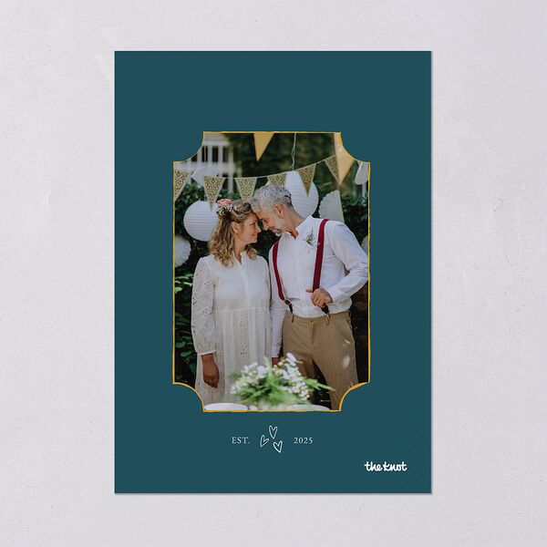 Vintage Bow Frame Holiday Cards Deep Lake Signature Blank