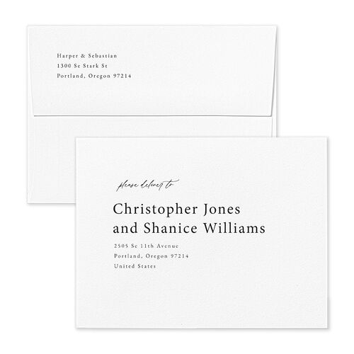 Snowy Mountainside Thank You Card Envelopes White Thyme Both Recipient and Return Addresses Signature Standard