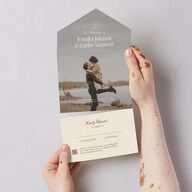 Vintage Romantic Photo All-in-One Wedding Invitations Copper Signature Light Both Recipient and Return Addresses No