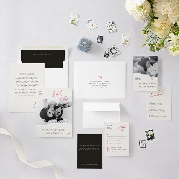 DIY Crafty Photo Wedding Invitations Ruby Signature Blank No Standard