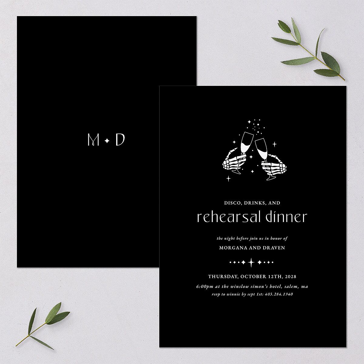 Til Death Do We Disco Rehearsal Dinner Invitations Licorice Signature Blank