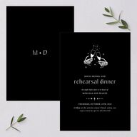 Til Death Do We Disco Rehearsal Dinner Invitations Licorice Signature Blank