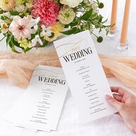 Polished Photo Foil Wedding Programs Pure White Gold Signature