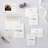 Elegant Mountain Monogram Save The Date Magnets Pure White Magnet Paper