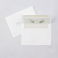 Greenery Laurel Foil Wedding Invitations Pure White Gold Signature Blank No Standard