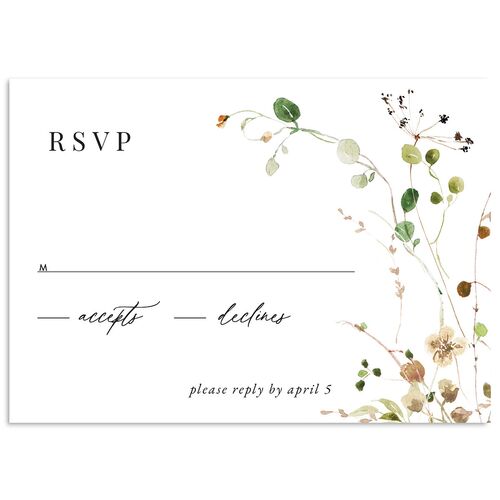 Delicate Wildflower Wedding Response Cards Tan Signature Standard