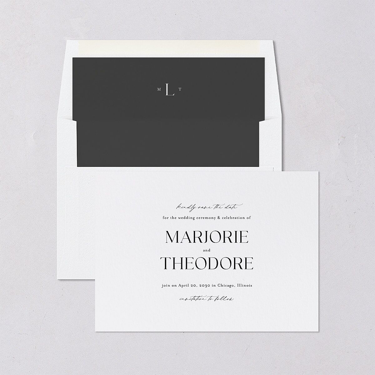 Joyful Union Foil Save The Date Cards Gold Pure White Signature smooth Blank No Standard