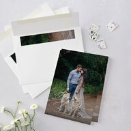 Curved Garland Save The Date Cards Champagne Signature smooth Blank No Standard