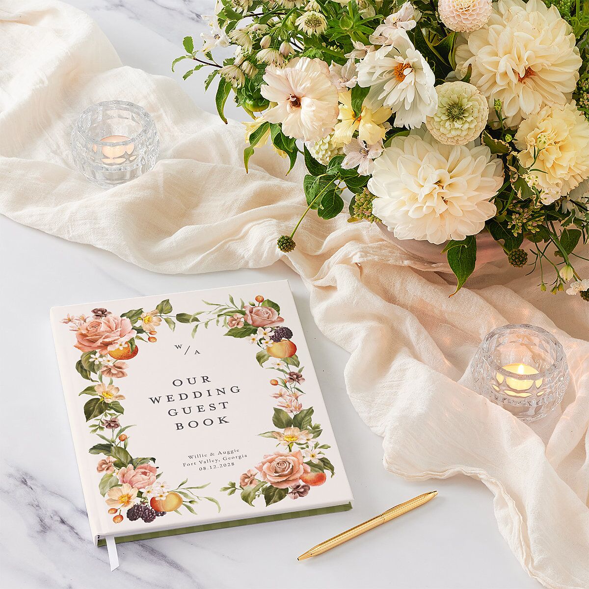 Botanical Citrus Garden Guest Books Rose Gold