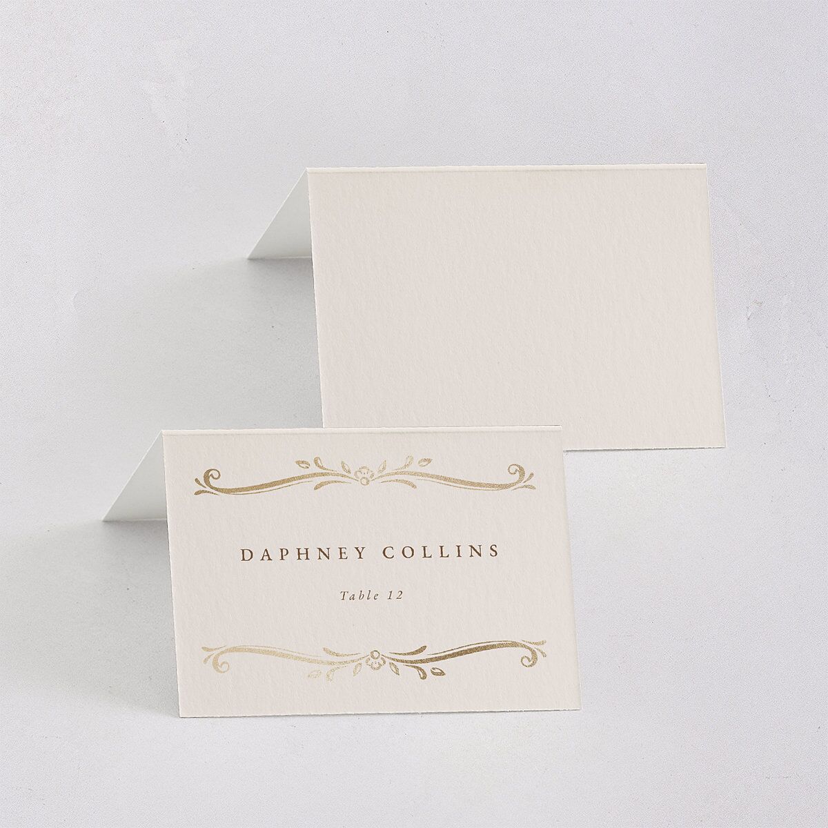 Once Upon a Time Place Cards Gold Linen Signature