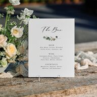 Eucalyptus Frame Standard Favor Tabletop Sign Small Pure White Standard Outdoor Corrugated S Tabletop Favor