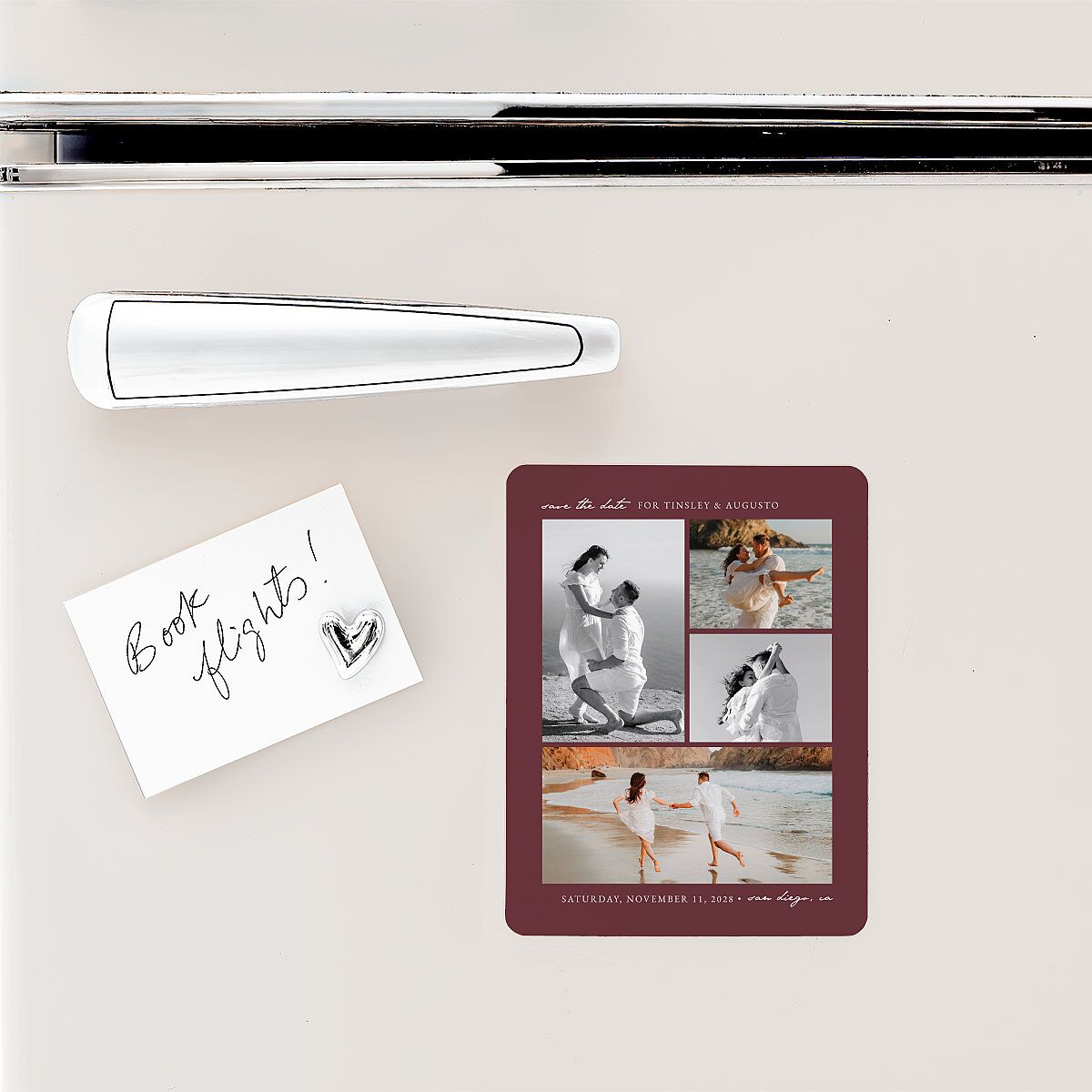 Romantic Gallery Save The Date Magnets Merlot Magnet Paper