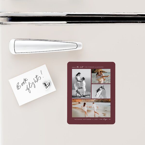 Romantic Gallery Save The Date Magnets Merlot Magnet Paper