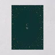 Celestial Galaxy Wedding Invitations Dark Emerald Signature Blank No Standard