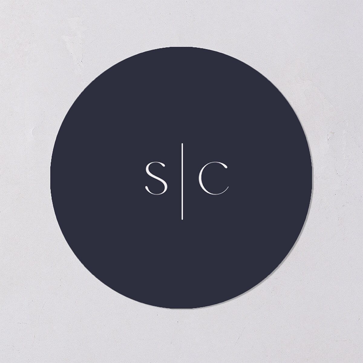Nordic Folk Wedding Stickers Dark Navy Circle