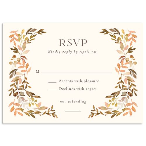 Greenery Altar Wedding Response Cards Driftwood Signature Standard