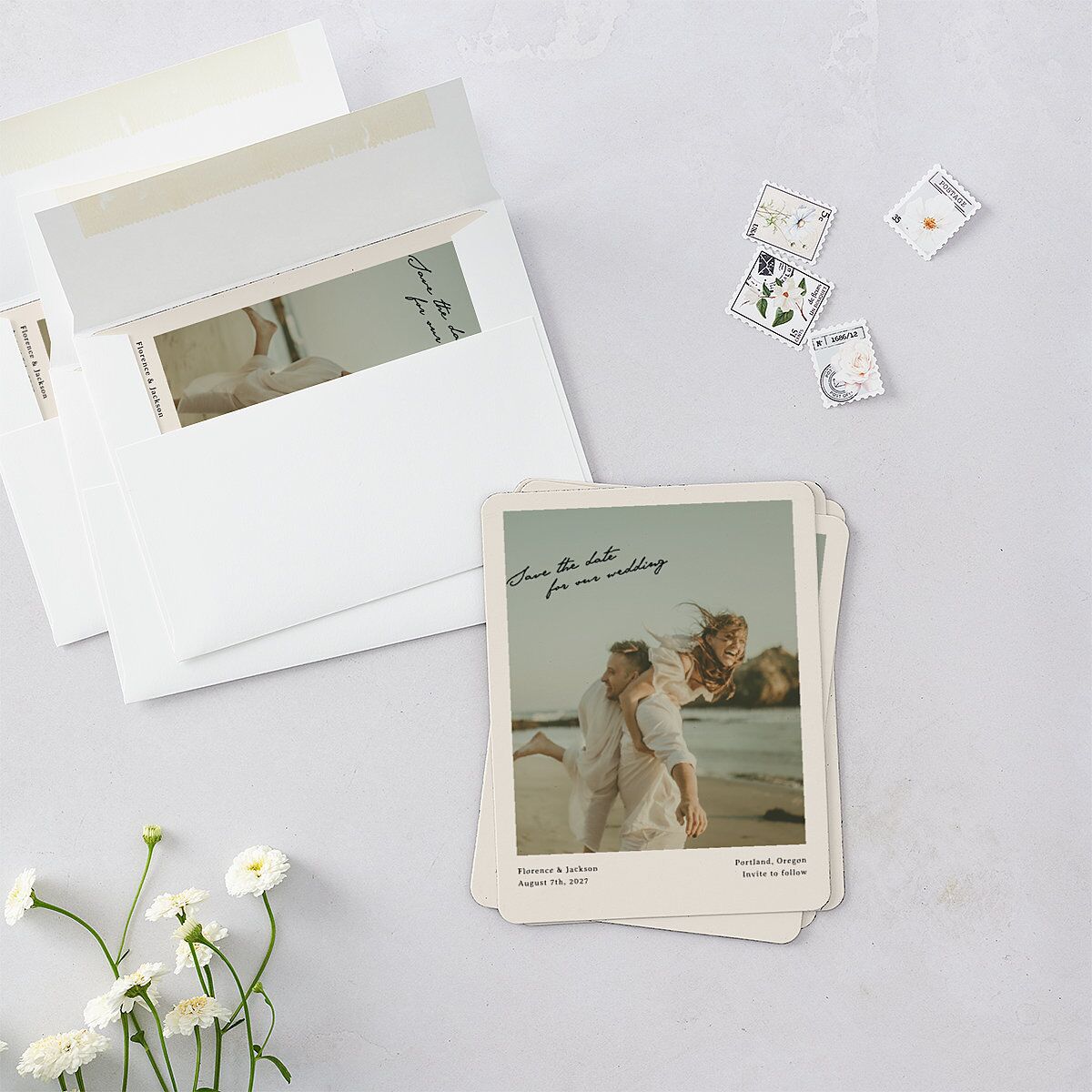 Vintage Film Photo Save The Date Magnets Sand Magnet Paper