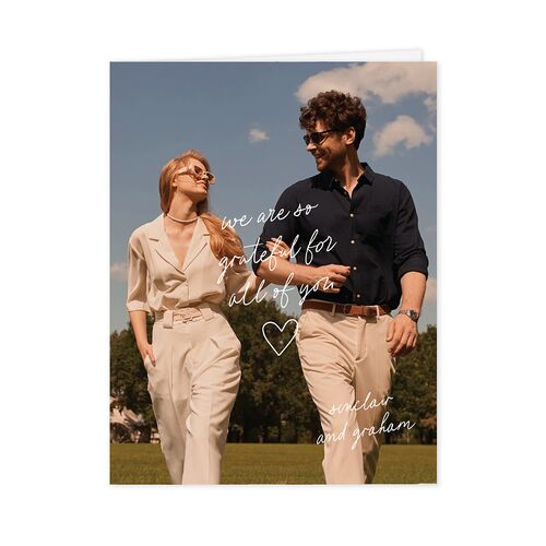 Sunny Day Modern Script Thank You Cards Pure White