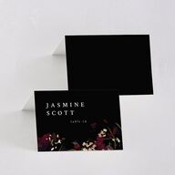 Midnight Floral Place Cards Gold Raspberry Signature