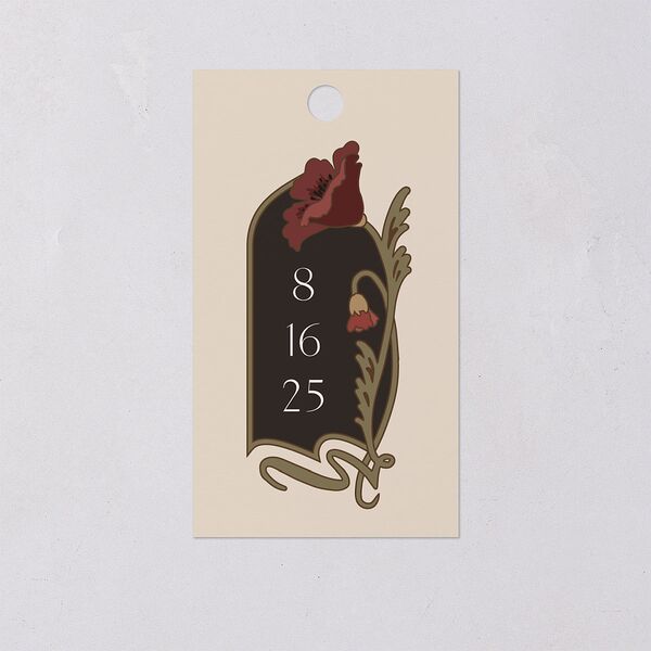 Vintage Nouveau Floral Favor Gift Tags Merlot Signature