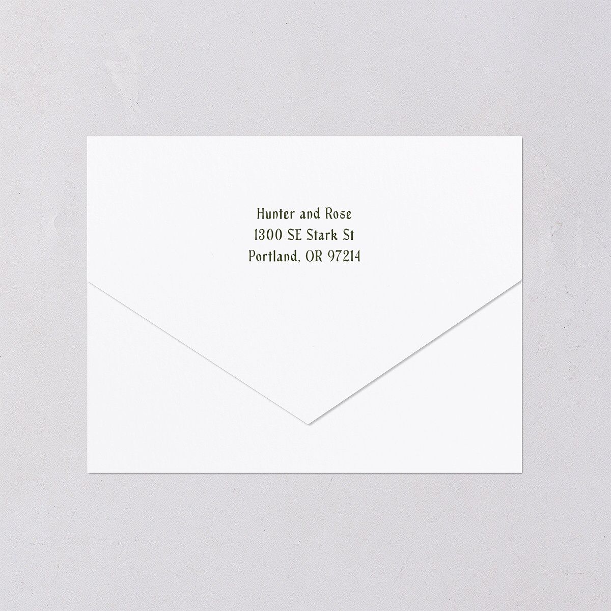 Vintage Fantasy Vines All-in-One Wedding Invitations Olive Signature Light Both Recipient and Return Addresses No