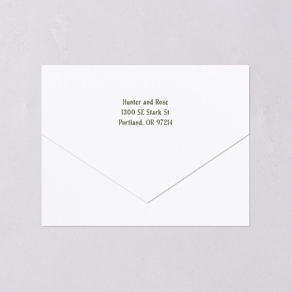 Vintage Fantasy Vines All-in-One Wedding Invitations Olive Signature Light Both Recipient and Return Addresses No