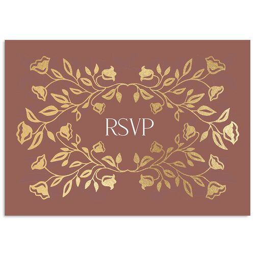 Rustic Nouveau Wedding Response Cards Gold Fawn Signature Standard