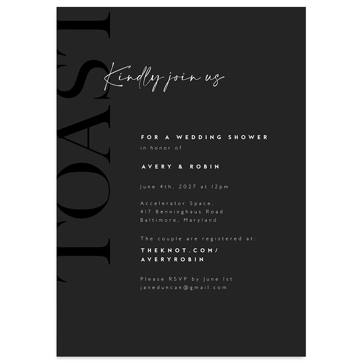 Modern Vow Bridal Shower Invitations