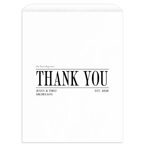Magazine Cover Wedding Day Paper Favor Bags Licorice White Wax-Lined Food Safe Paper