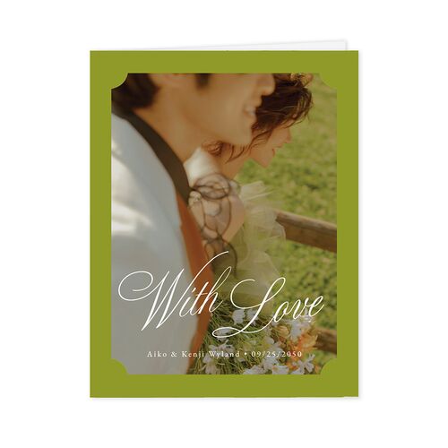 Vintage Ticket Border Photo Thank You Cards Peridot