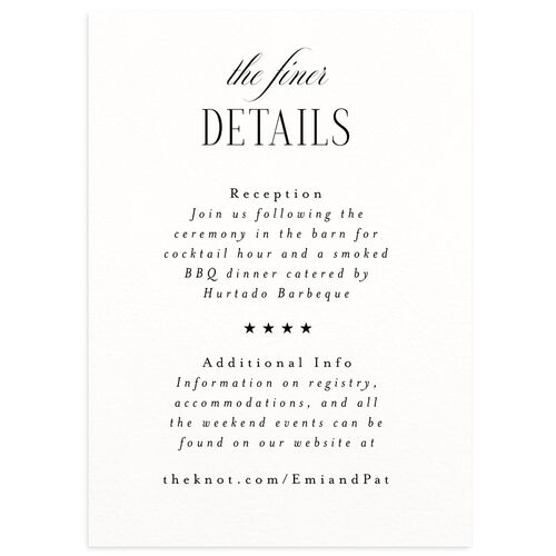 Dallas Skyline Wedding Event Detail Cards Midnight Signature Standard