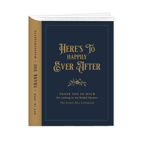 New Chapter Vintage Storybook Bridal Shower Thank You Cards Moody Blue