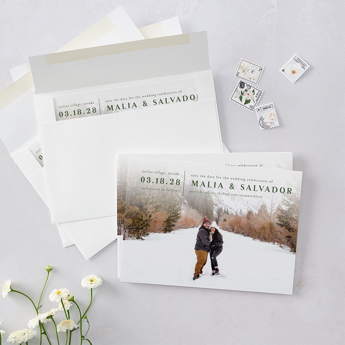 Etched Mountains Save The Date Cards — view 5