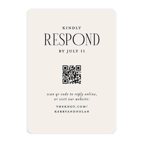 Cosmopolitan QR Code RSVP Cards Champagne Signature Rounded