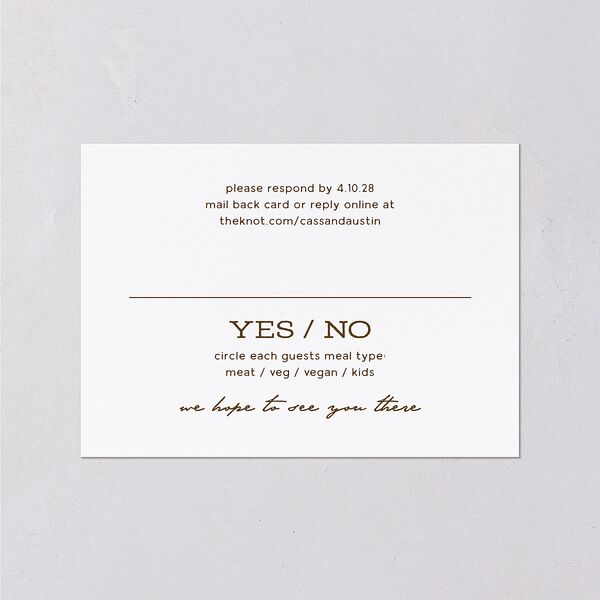 Southwestern Nouveau Wedding Response Cards Umber Signature Standard