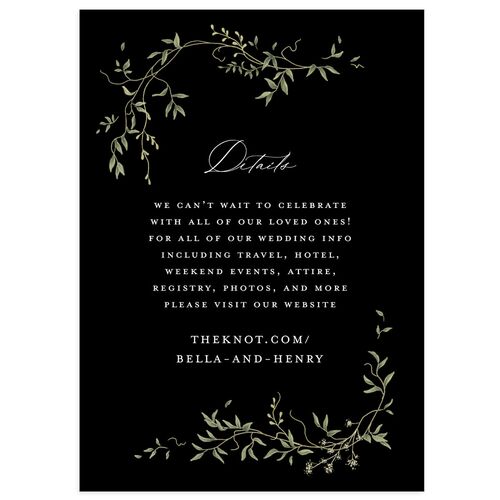 Dainty Fairytale Greenery Wedding Event Detail Cards Licorice Signature Standard