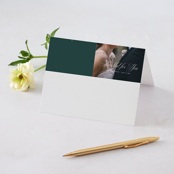 Glamorous Regency Garden Thank You Cards by Bridgerton Pure White