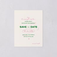 Whimsically Retro Handwritten Note Save the Date Petite Cards Kelly Green Signature smooth Blank No Standard