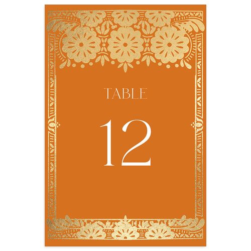 Hacienda Elegante Table Numbers Gold Cinnamon Signature