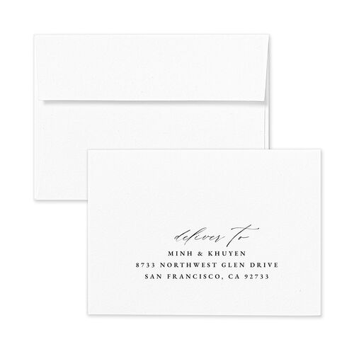 Romantic Wisteria Wedding Response Card Standard Envelopes White Shell Pink Return Address Signature Standard