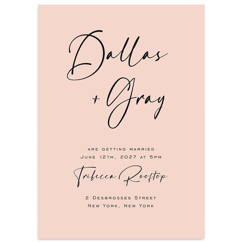 Simply Striking Wedding Invitations Shell Pink Signature Blank No Standard