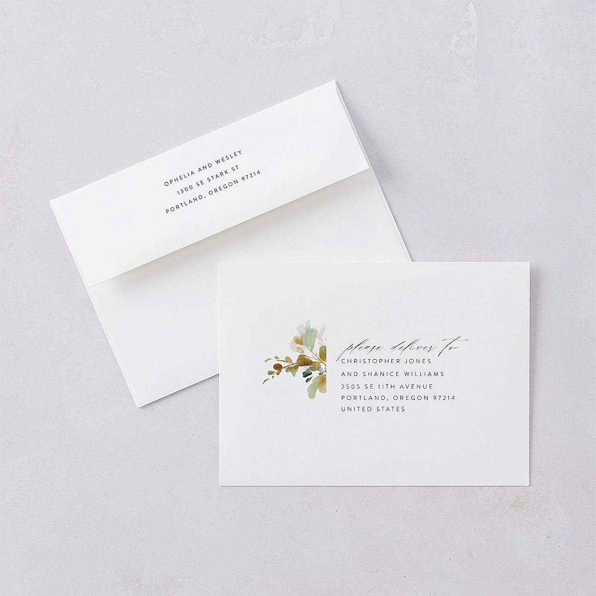 Watercolor Blooms Wedding Invitations Solar Power Signature Blank No Standard
