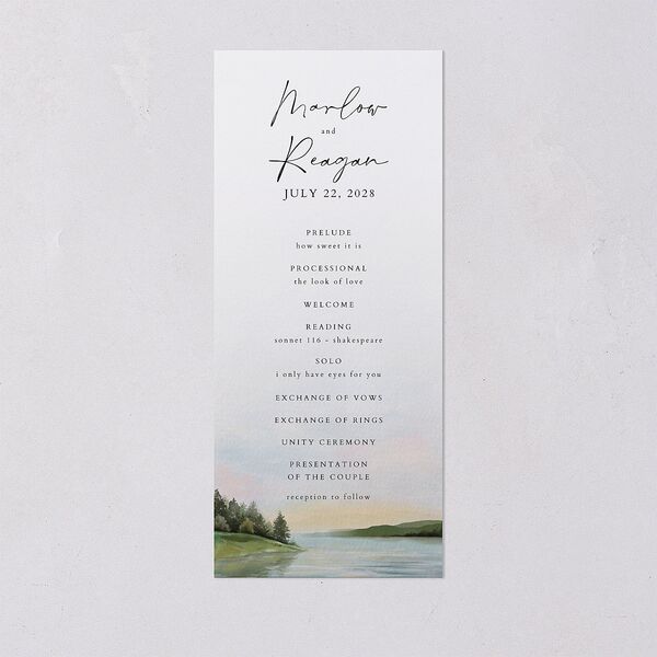 Rustic Reflection Wedding Programs Dusty Blue Signature