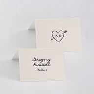 Vintage Lovebird Banner Place Cards Linen Signature