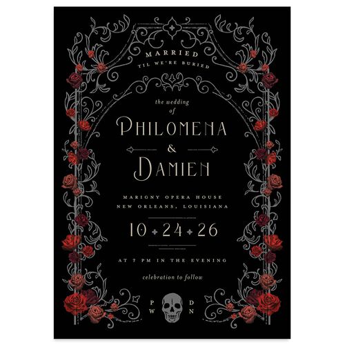 Gothic Gate Wedding Invitations Licorice Signature Blank No Standard