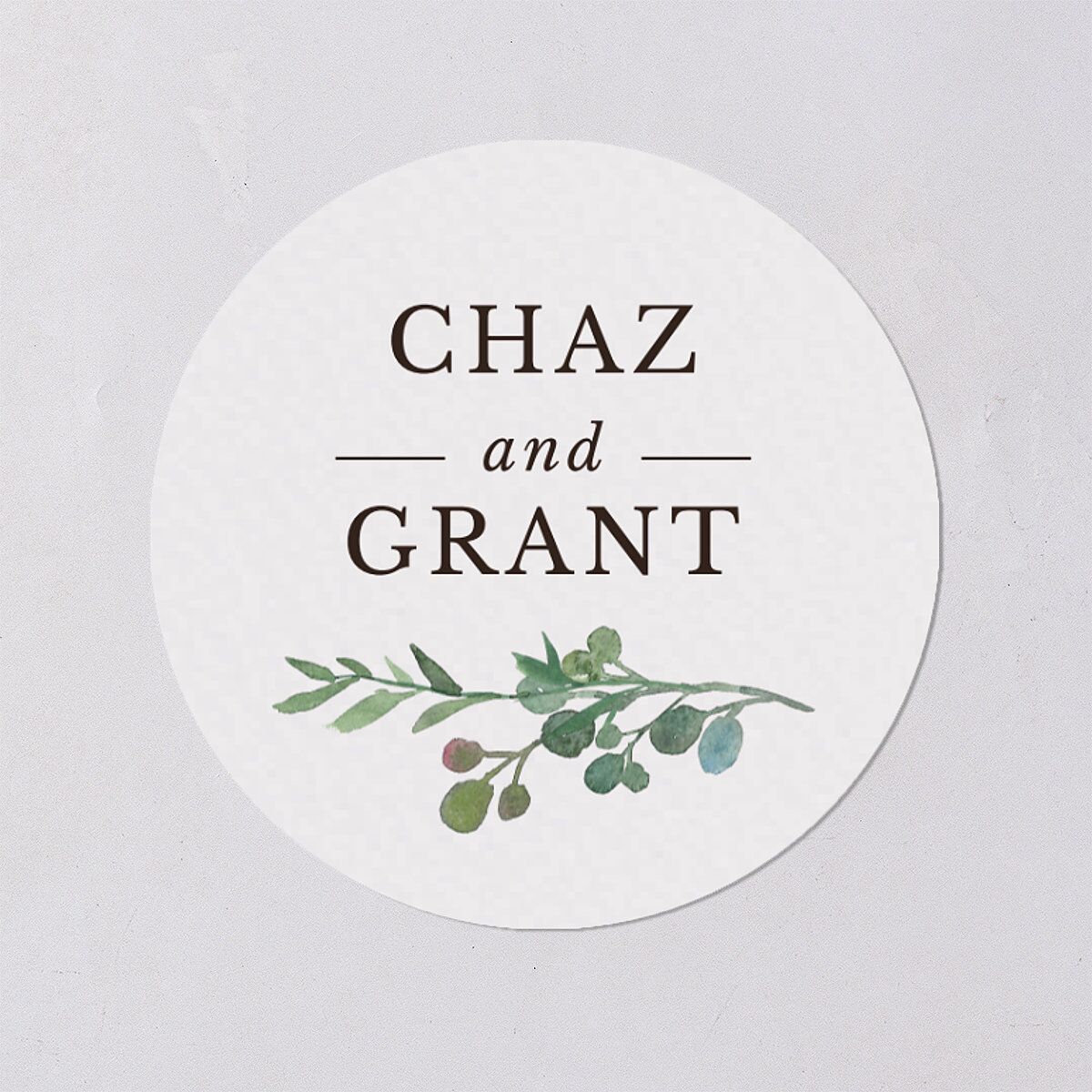 Leafy Hoops Wedding Stickers — view 1