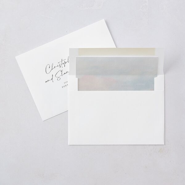 Rustic Reflection Save The Date Cards Dusty Blue Signature smooth Blank No Standard