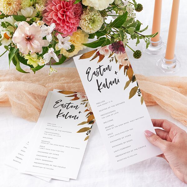 Fall Foliage Wedding Programs Chestnut Signature