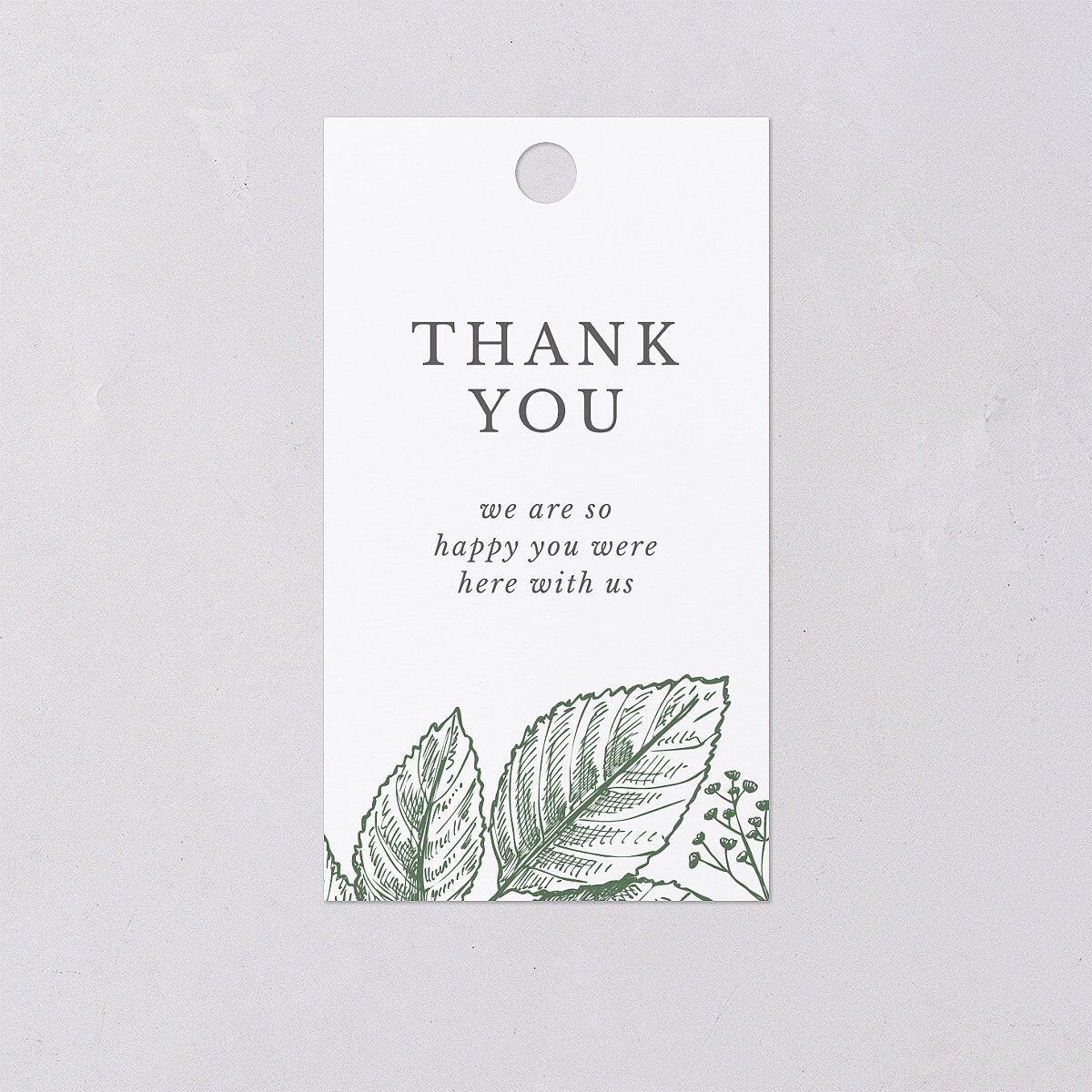 Botanical Frame Favor Gift Tags Hunter Green Signature